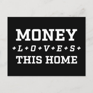 Money Loves This Home Abundance Affirmation Happy Postcard