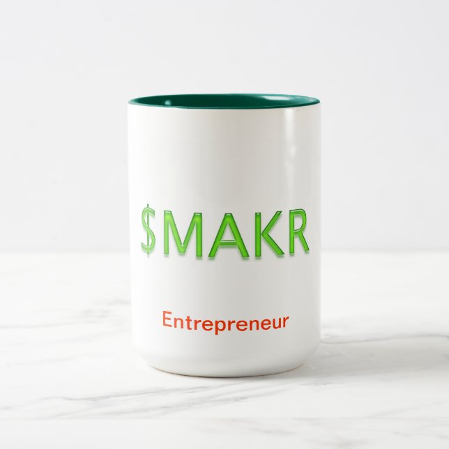 Money Maker Customisable Two-Tone Coffee Mug (Center)