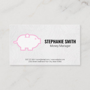 Money Manager   Piggy Bank Icon Business Card