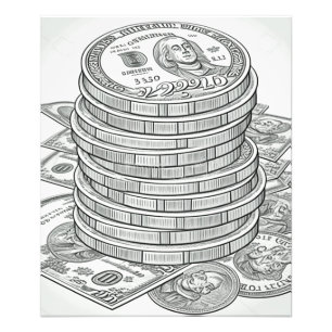 Money Money Money Colouring Poster
