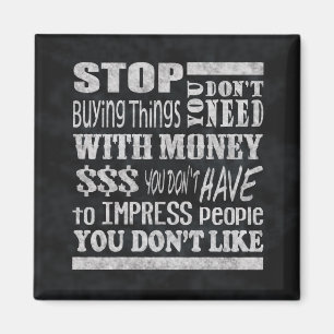Money Motivational Quote Square Magnet