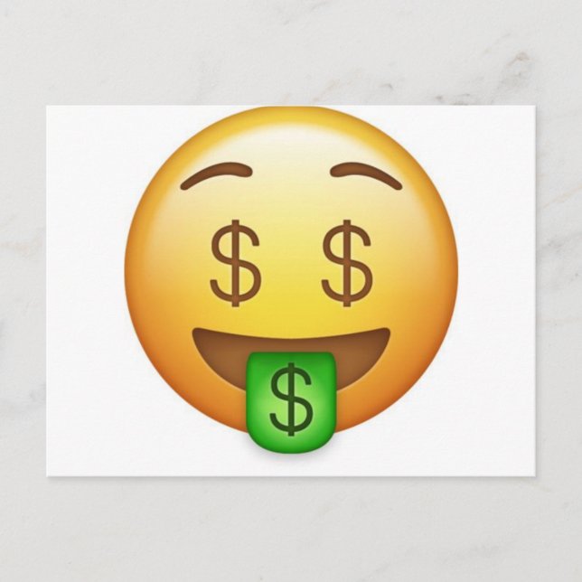 Money Mouth Hilarious Emoji Postcard (Front)