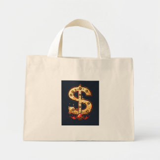 "Money Moves: Dollar Print Shopping Bag" Mini Tote Bag