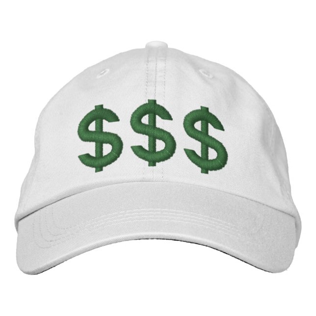 $$$ Money on My Mind Dollar Signs Embroidered Hat (Front)