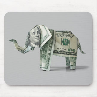 Money Origami $100 Elephant Mouse Pad