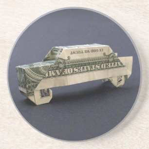 Money Origami Car Coaster