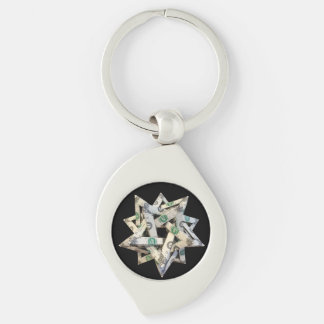 Money Origami Five Intersecting Tetrahedra Key Ring