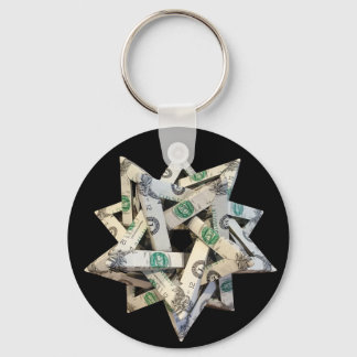 Money Origami Five Intersecting Tetrahedra Key Ring