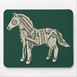Money Origami Horse Mouse Pad