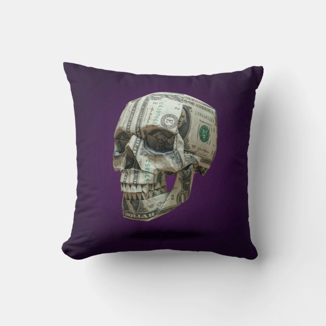 Money Origami Human Skull Cushion (Front)