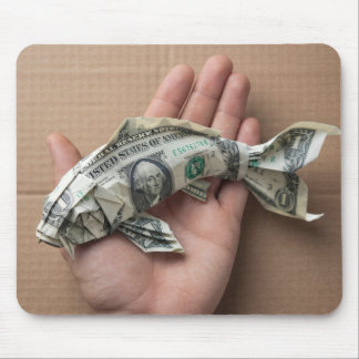 Money Origami Koi Fish Mouse Pad