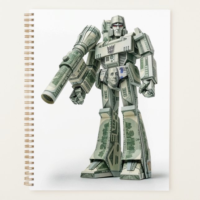 Money Origami Mega Tron Robot Planner (Front)