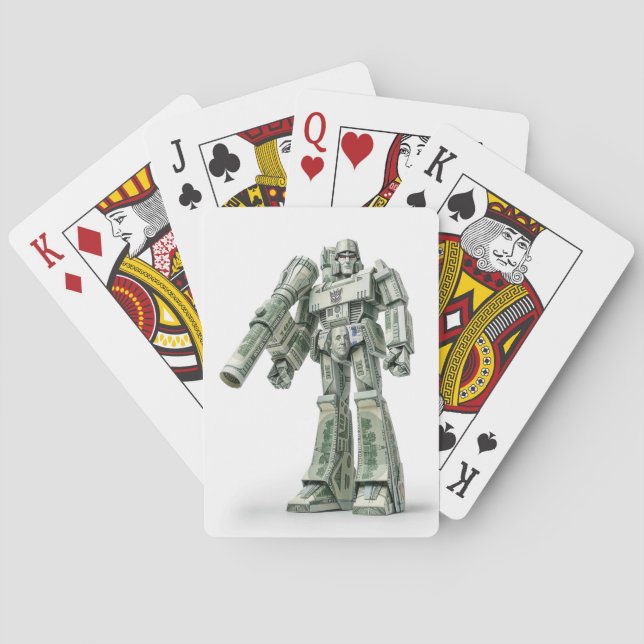 Money Origami Mega Tron Robot Playing Cards (Back)