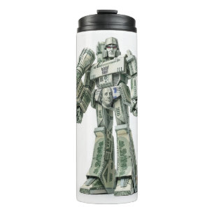 Money Origami Mega Tron Robot Thermal Tumbler