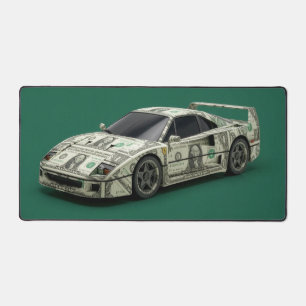 Money Origami Race Car Desk Mat