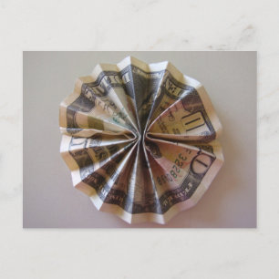 Money Origami Rosette Postcard