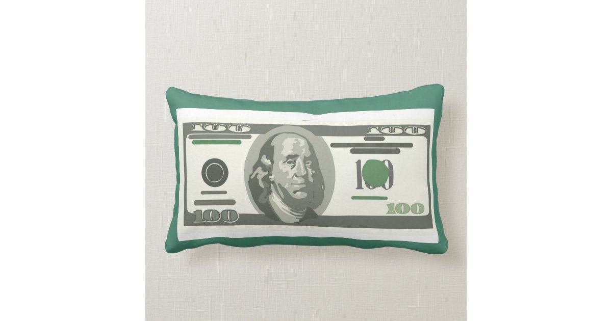 Money Pillows, 100 Dollar Bill Lumbar Cushion