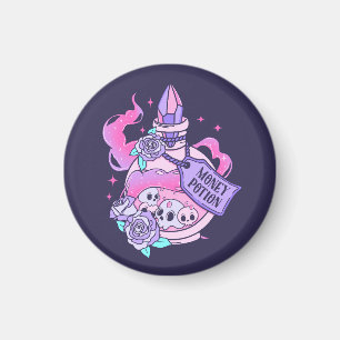 Money Potion Cute Pink Halloween Potion Bottle Magnet