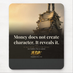 Money Reveals Character Book Quote Mouse Pad