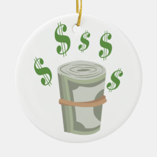 Money Roll Ceramic Ornament