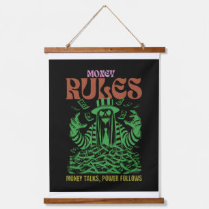 Money Rules: The Green Reaper of Wealth Hanging Tapestry