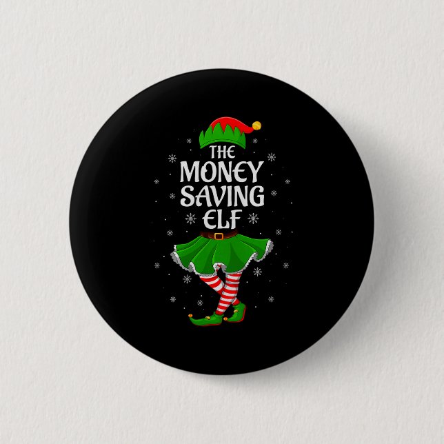 Money Saving Elf Christmas Family Girls Women Elf  6 Cm Round Badge (Front)