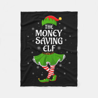 Money Saving Elf Christmas Family Girls Women Elf  Fleece Blanket