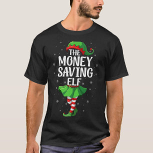 Money Saving Elf Christmas Girls Women Elf Squad X T-Shirt