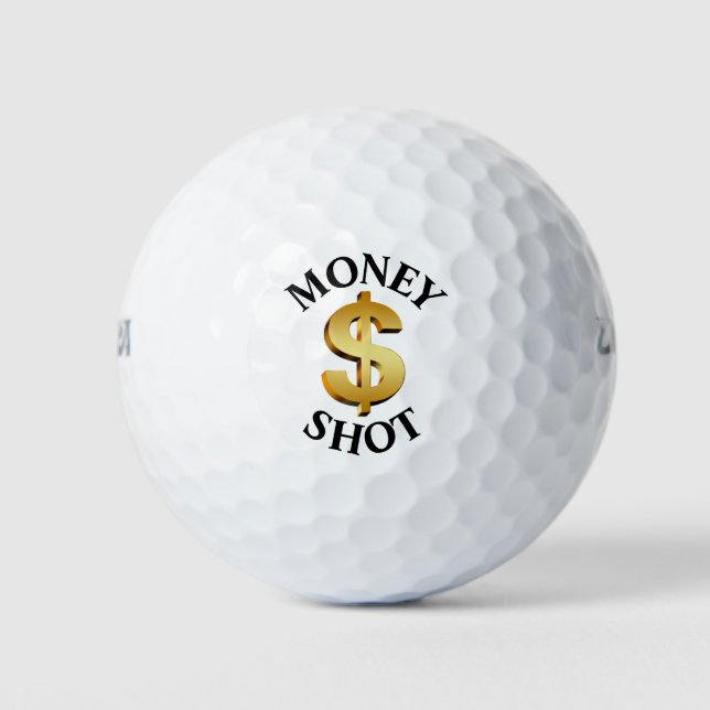 Money Shot Dollar Sign Personalised Golf Balls (Front)