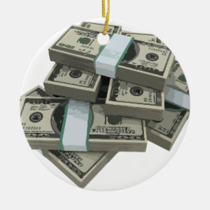 Money Stacks Ceramic Ornament