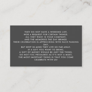 Money Tree/Wishing Well Invitation Insert