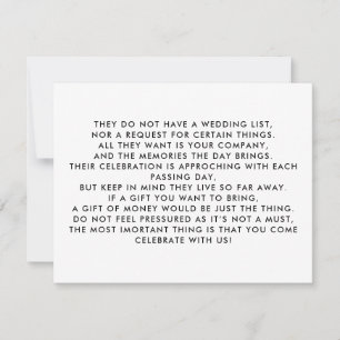 Money Tree/Wishing Well Invitation Insert