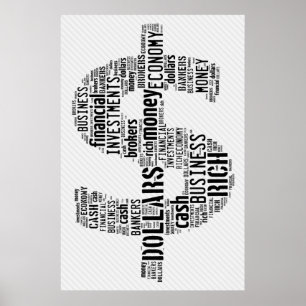 Money Typed Text Symbol Business Gifts Poster