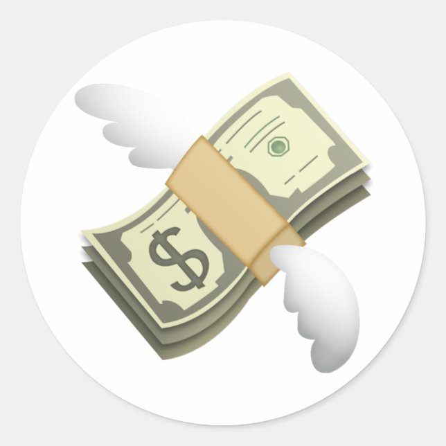 Money with Wings - Emoji Classic Round Sticker (Front)