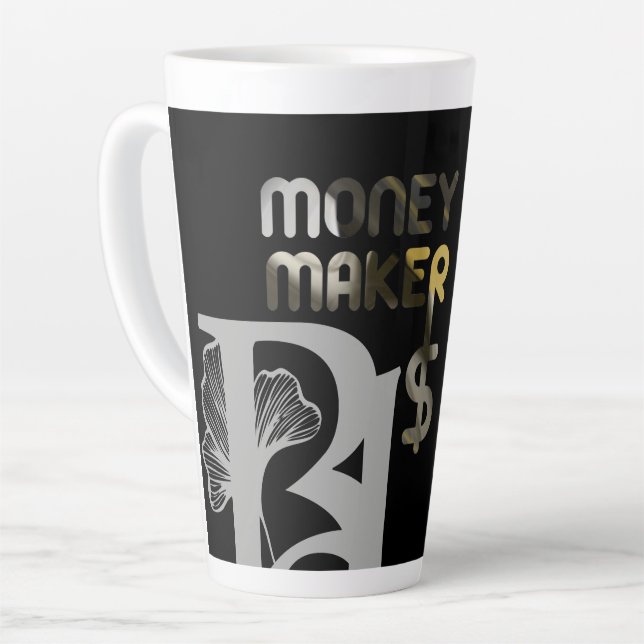 MONEYMAKER Latte Mug Abstract Interior Home Black (Left Angle)