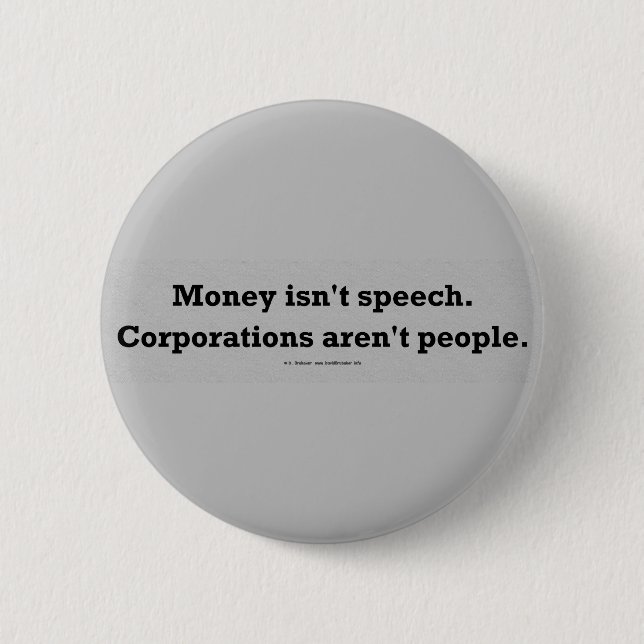MoneySpeechCorpPerson 6 Cm Round Badge (Front)