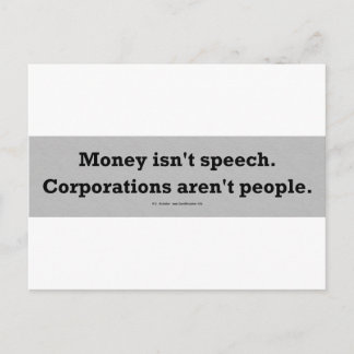 MoneySpeechCorpPerson Postcard
