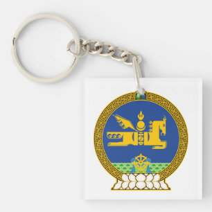 mongolia country coat arms symbol emblem flag hors key ring