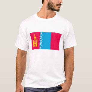 mongolia country flag symbol name text T-Shirt