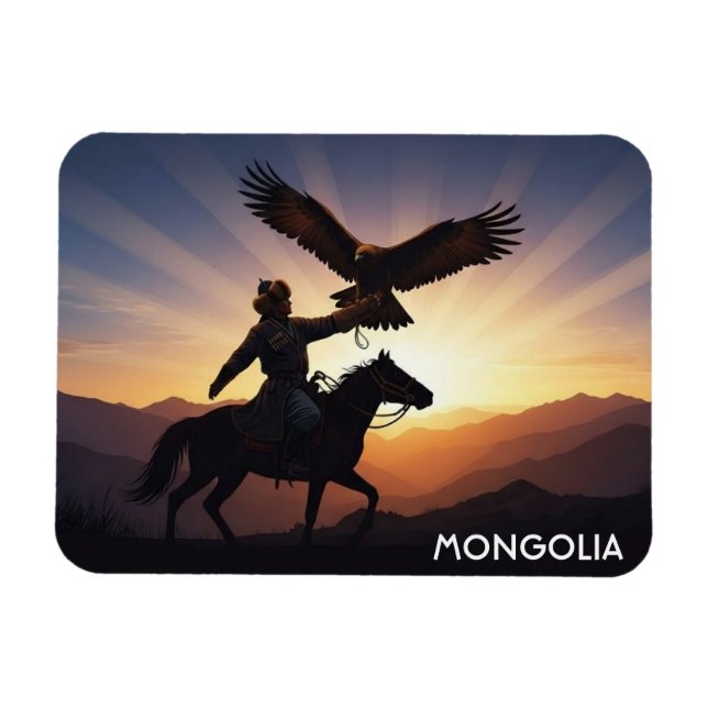 Mongolia eagle hunter magnet (Horizontal)