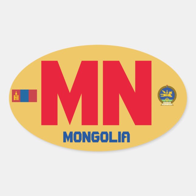 Mongolia* Euro-Style Oval Sticker (Front)
