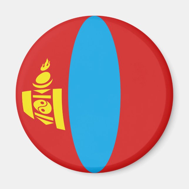 Mongolia Fisheye Flag Magnet (Front)