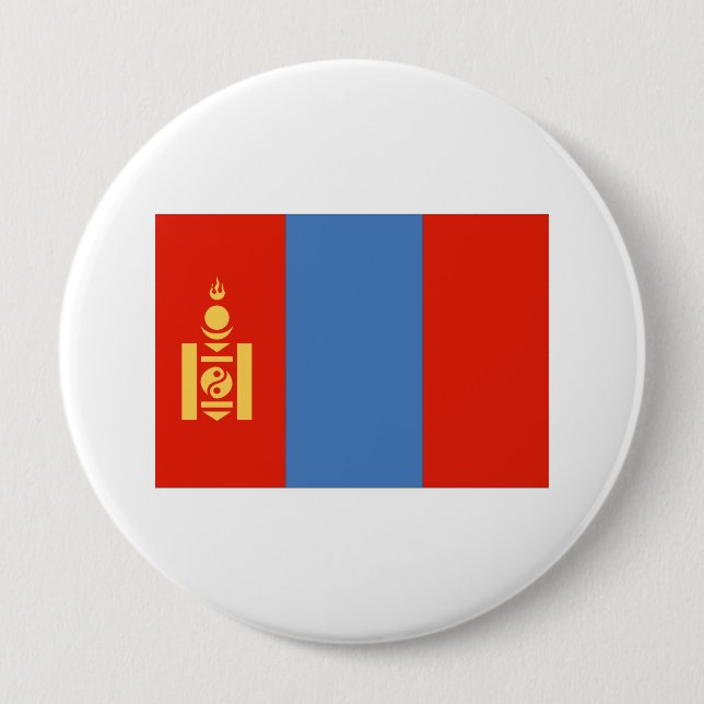 Mongolia Flag 10 Cm Round Badge (Front)