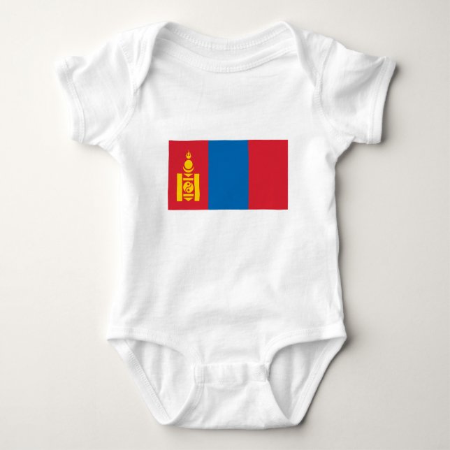 Mongolia Flag Baby Bodysuit (Front)