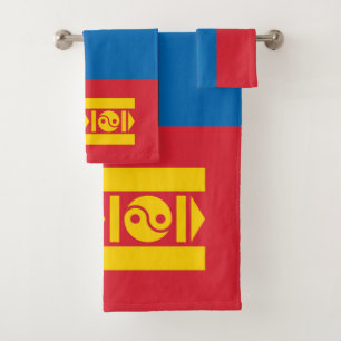 Mongolia Flag Bath Towel Set