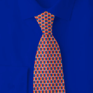 Mongolia Flag Brick Pattern Tie
