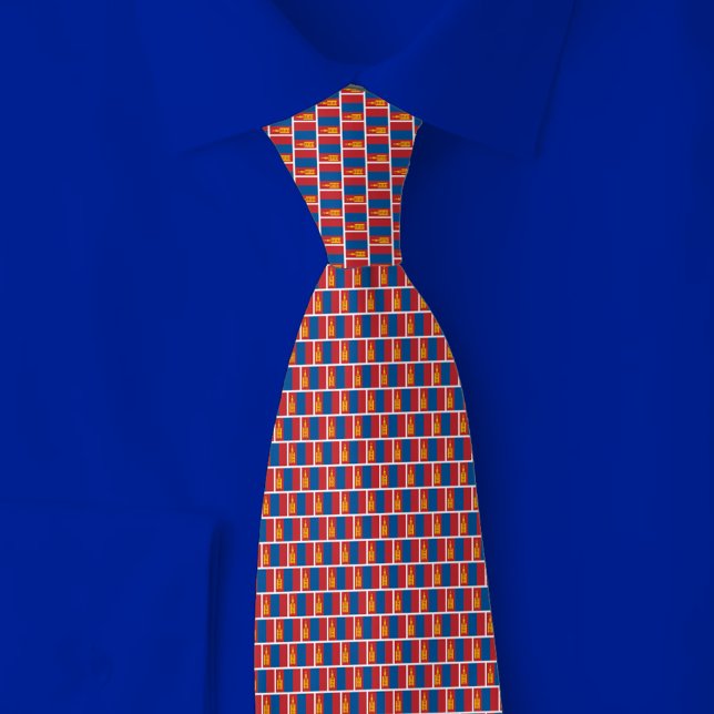 Mongolia Flag Brick Pattern Tie (Creator Uploaded)