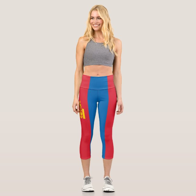 Mongolia flag capri leggings (Front)