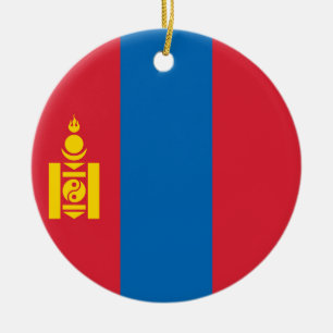 Mongolia flag ceramic ornament