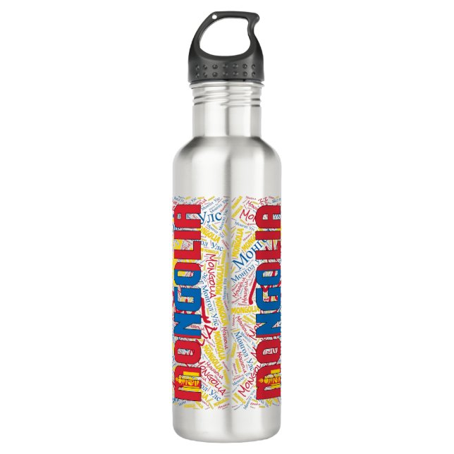 Mongolia Flag Gorgeous Patriotic 710 Ml Water Bottle (Front)